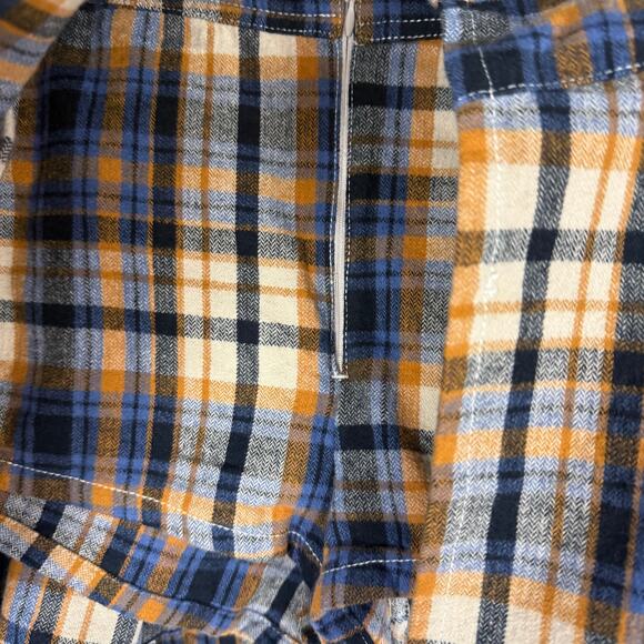 Free People Serena Micro Skort Plaid Skirt Undershorts Yellow Gray Sz 12 NWT - Picture 7 of 11